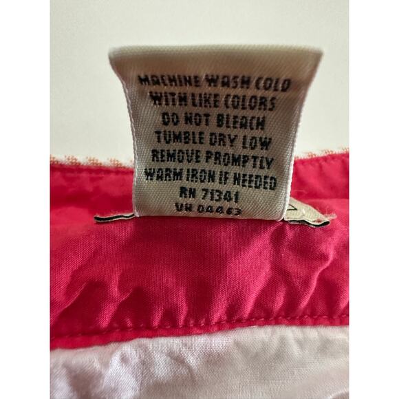 LL Bean Seashell Print Full Mini Skirt Sz 12 100% Cotton Bright Pink‎ & Orange - Picture 4 of 9